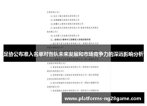 足协公布准入名单对各队未来发展和市场竞争力的深远影响分析