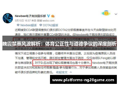 魏震禁赛风波解析：体育公正性与道德争议的深度剖析